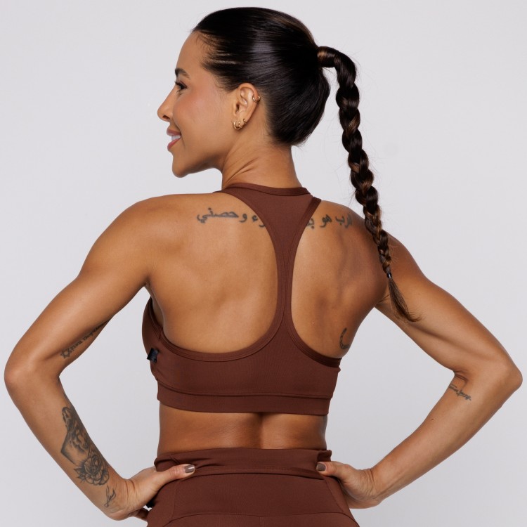 Top Fitness Costa Nadador Marrom Café