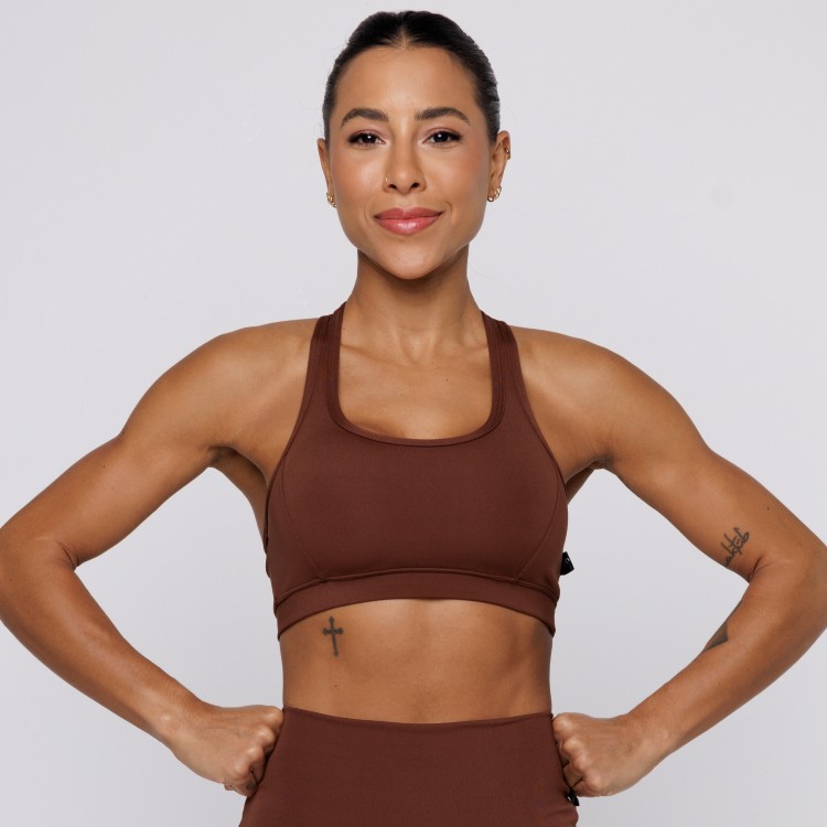 Top Fitness Costa Nadador Marrom Café