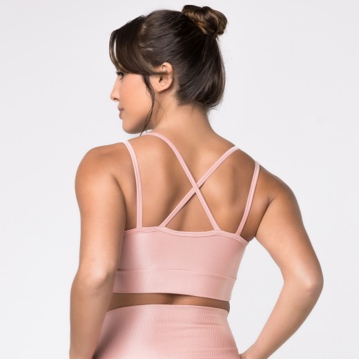 Top Fitness Canelado com Alças Duplas Romance Flux