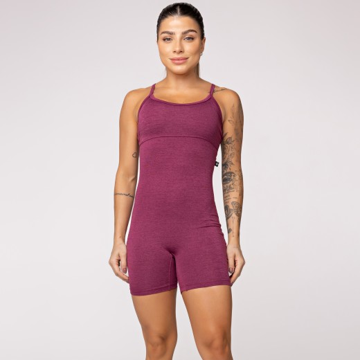 Macaquinho Fitness Melange Vinho