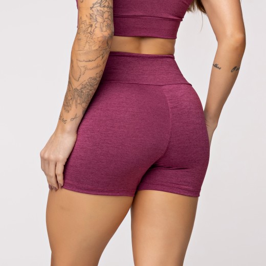 Short Fitness Melange Vinho