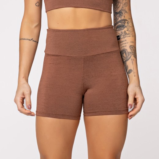 Short Fitness Melange Marrom