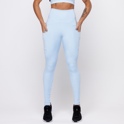 Calça Legging Com Três Bolsos Azul Frozen