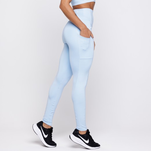 Calça Legging Com Três Bolsos Azul Frozen