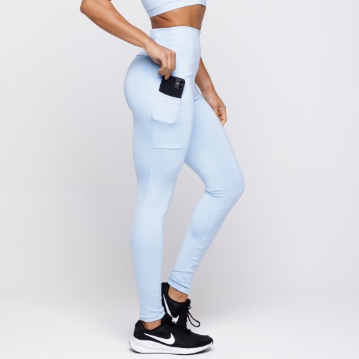 Calça Legging Com Três Bolsos Azul Frozen